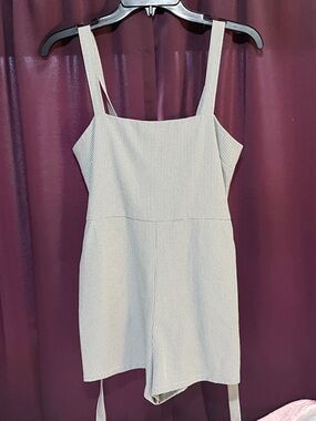 Forever 21 Gray and White Gingham Jumpsuit